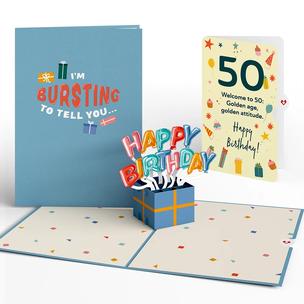 Lovepop Happy 50th Birthday Burst Pop-Up Card and Sentiment Set