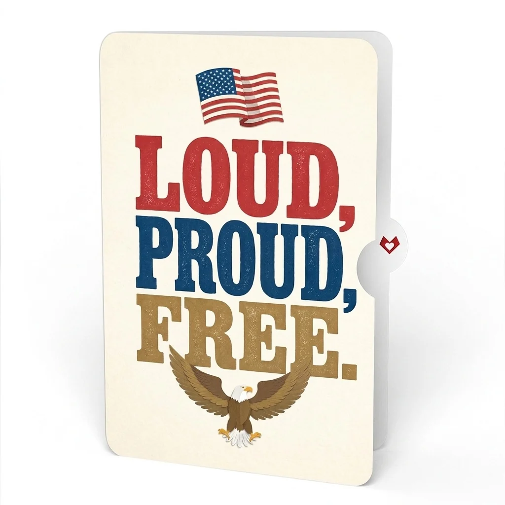 Lovepop Patriotic Eagle 4th of July Pop-Up Card and Loud Proud Free Sentiment Set - Image 4