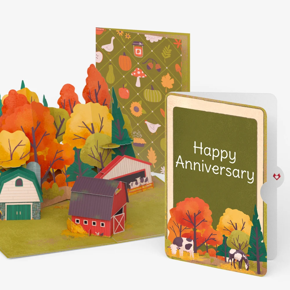Lovepop Fall Rustic Farm Anniversary Pop-Up Card and Sentiment Set