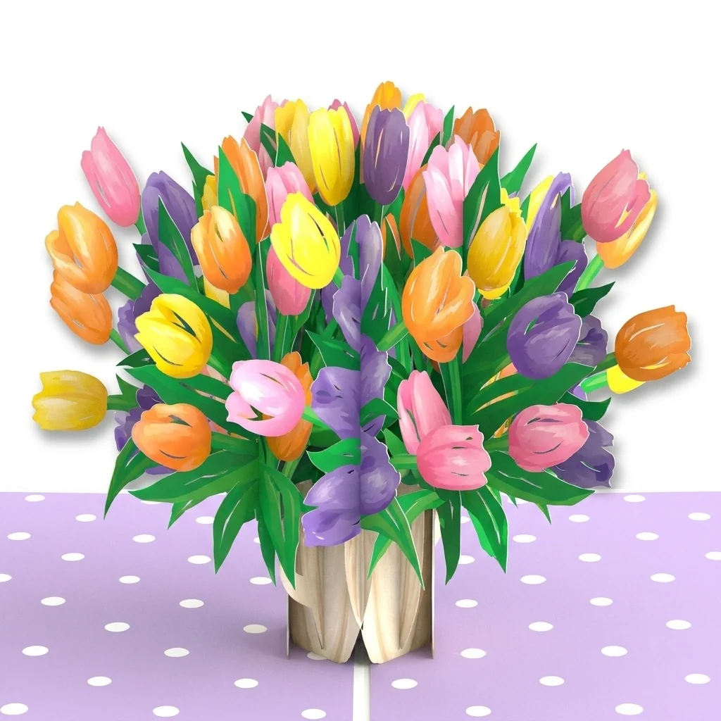 Lovepop Timeless Tulips 2nd Birthday Pop-Up Card and Memory Gap Sentiment Set for Kid Vase - Image 3