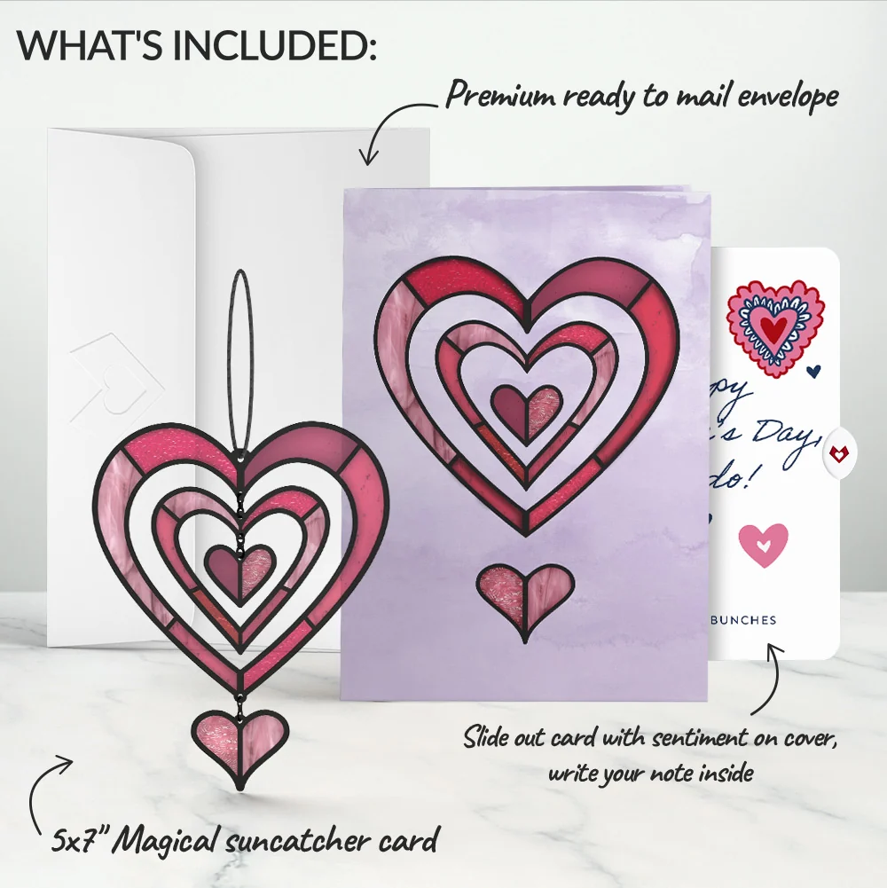 Lovepop Spinning Heart Valentine Suncatcher Card and Sentiment Set for Kiddo Glass - Image 2
