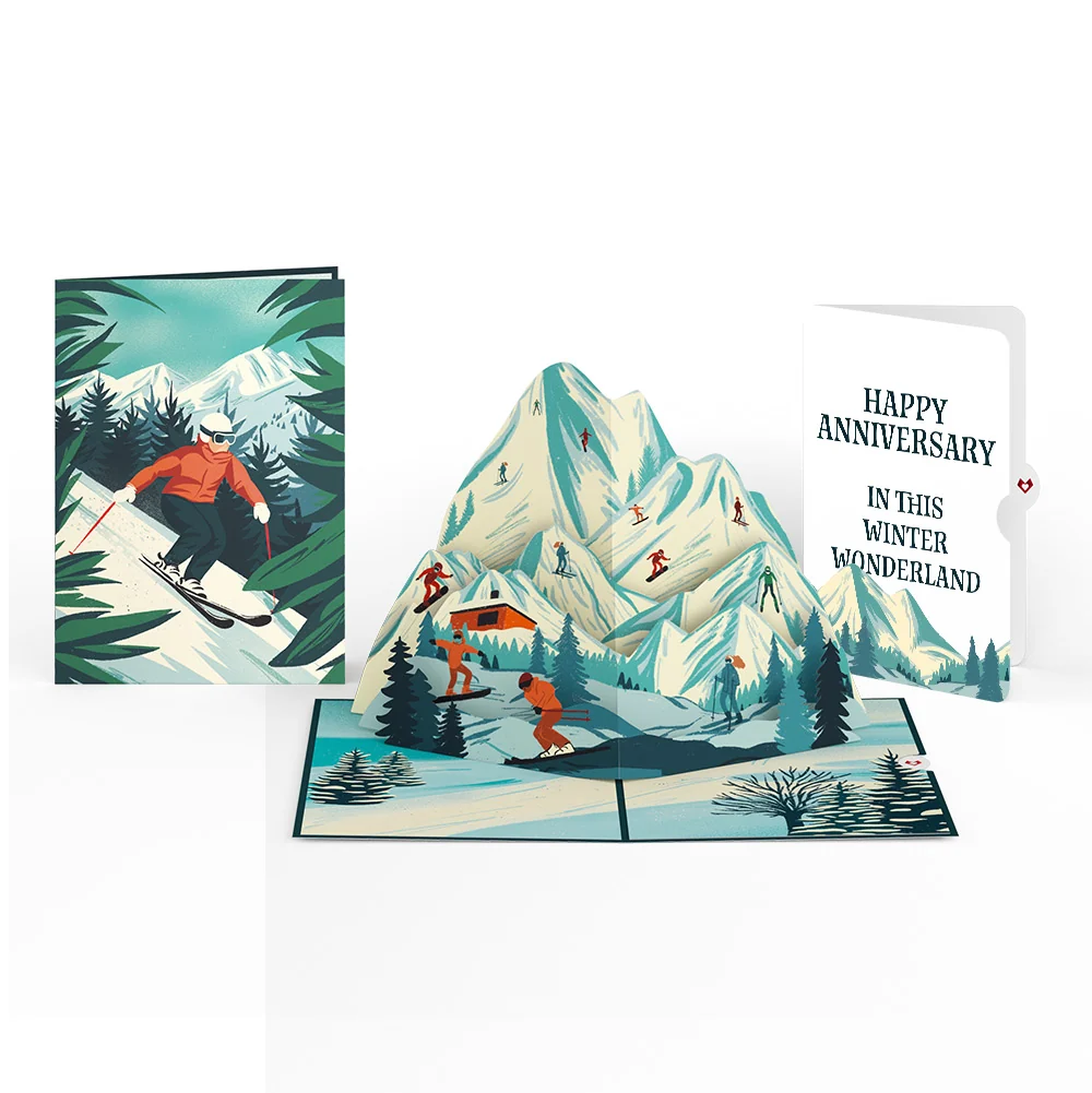 Lovepop Mountain Ski Adventure Anniversary Pop-Up Card and Sentiment Set
