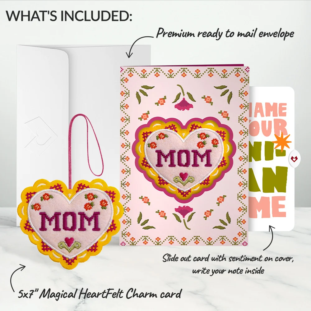 Lovepop Stitched with Love Mom HeartFelt Charm Card and Minivan Chaos Humor Sentiment Set - Image 2