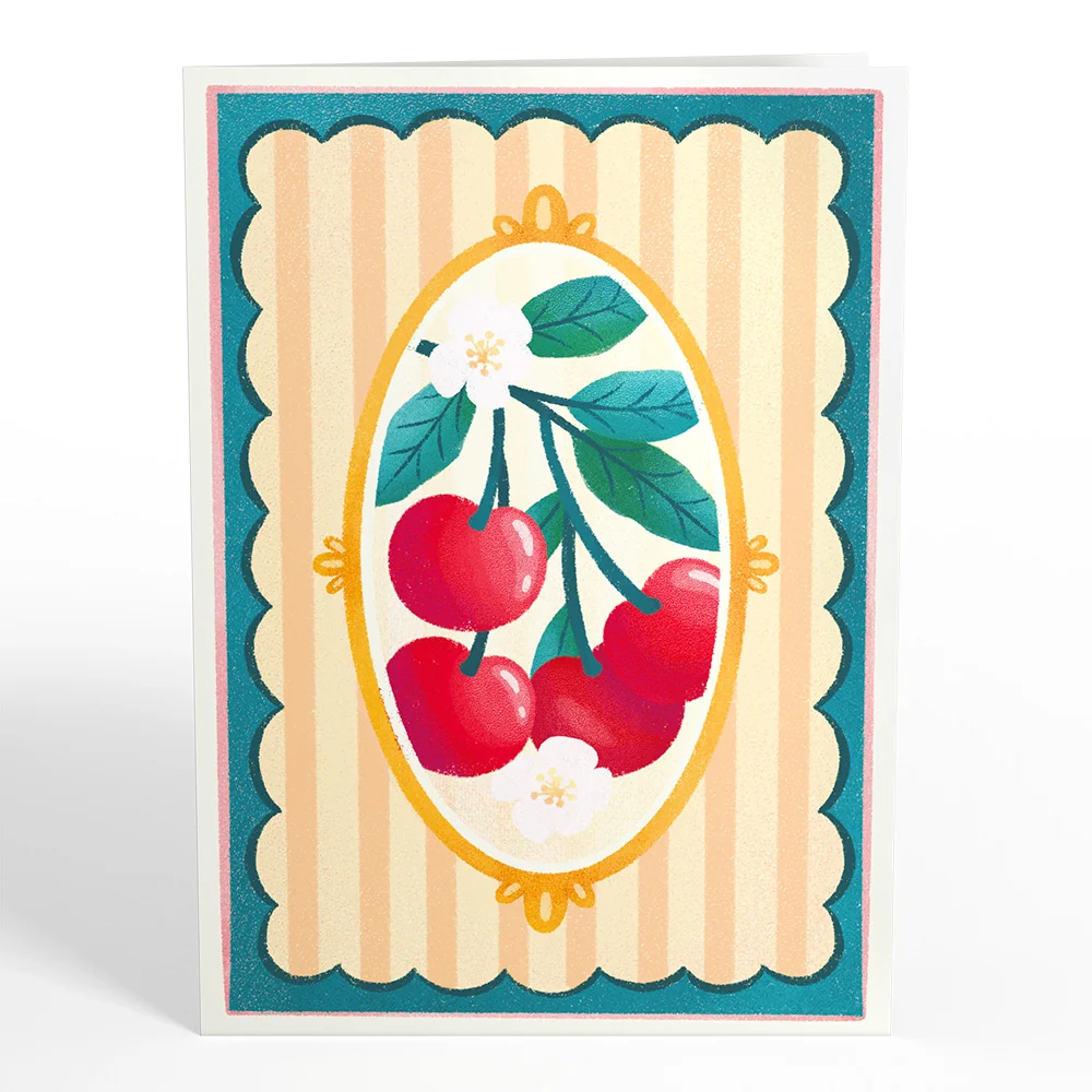 Lovepop Fresh-Picked Cherries Pop-Up Card Cream - Image 4