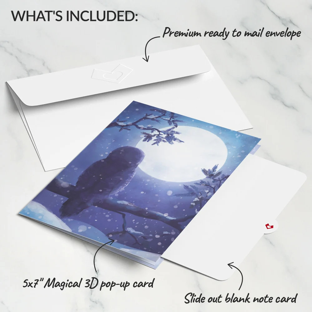 Lovepop Snowy Owl Pop-Up Card - Image 5