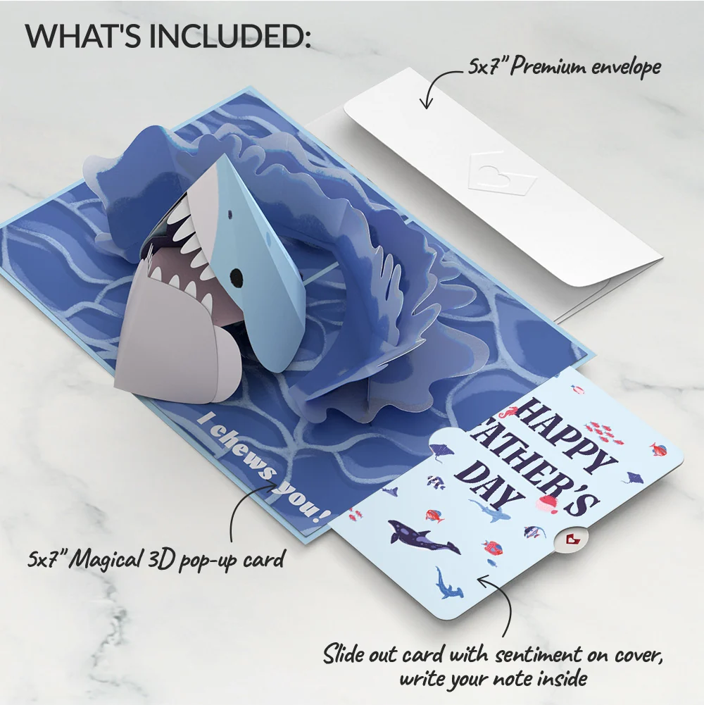 Lovepop I Chews You Shark Father's Day Pop-Up Card and Ocean Animals Sentiment Set - Image 4
