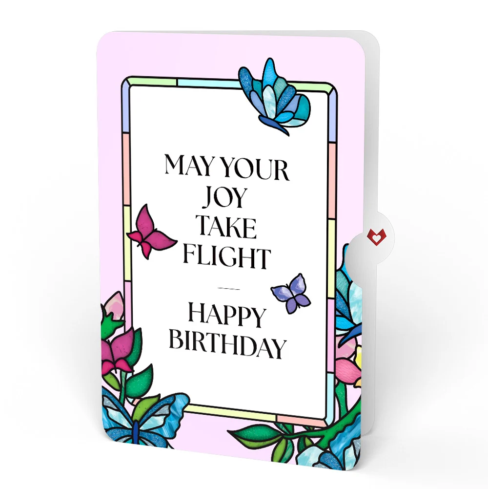 Lovepop Joy Takes Flight Butterfly Birthday Suncatcher Card and Sentiment Set Glass - Image 4