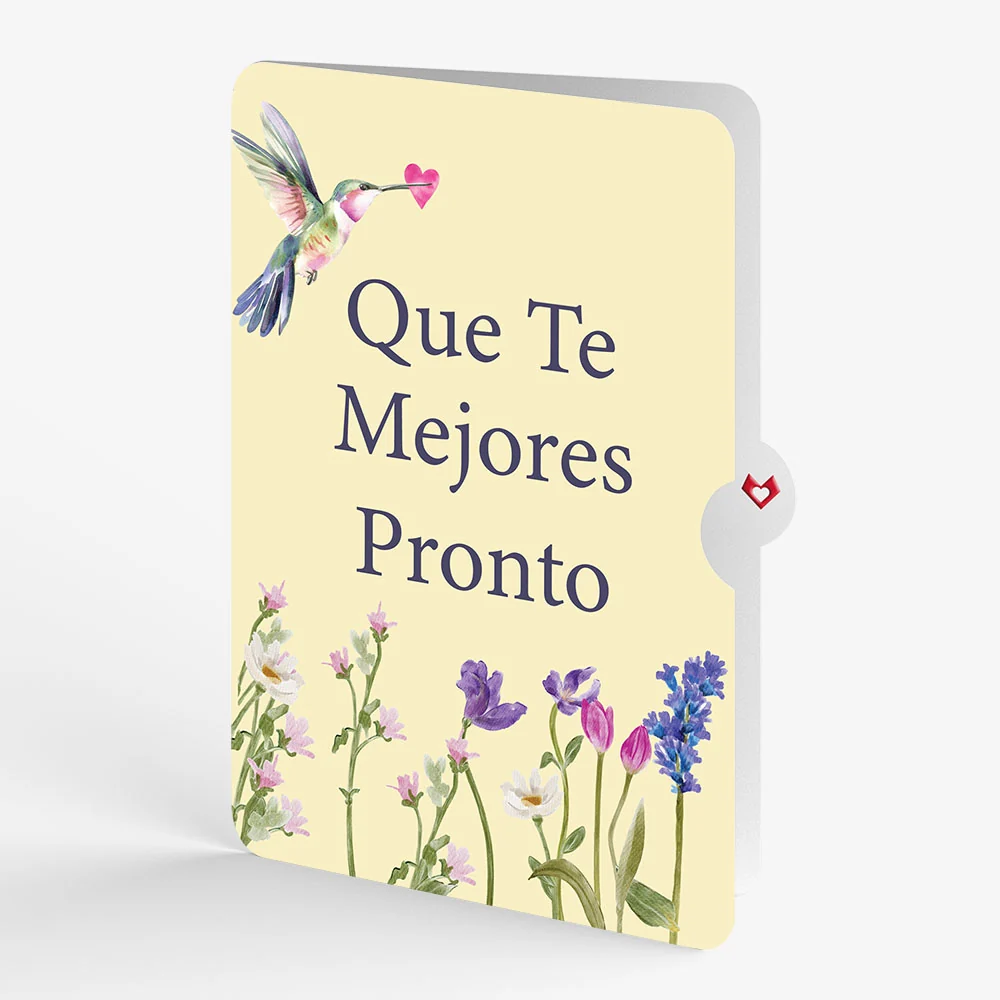 Lovepop Love in Bloom Hummingbird Pop-Up Card and Spanish Get Well Sentiment Set - Image 4