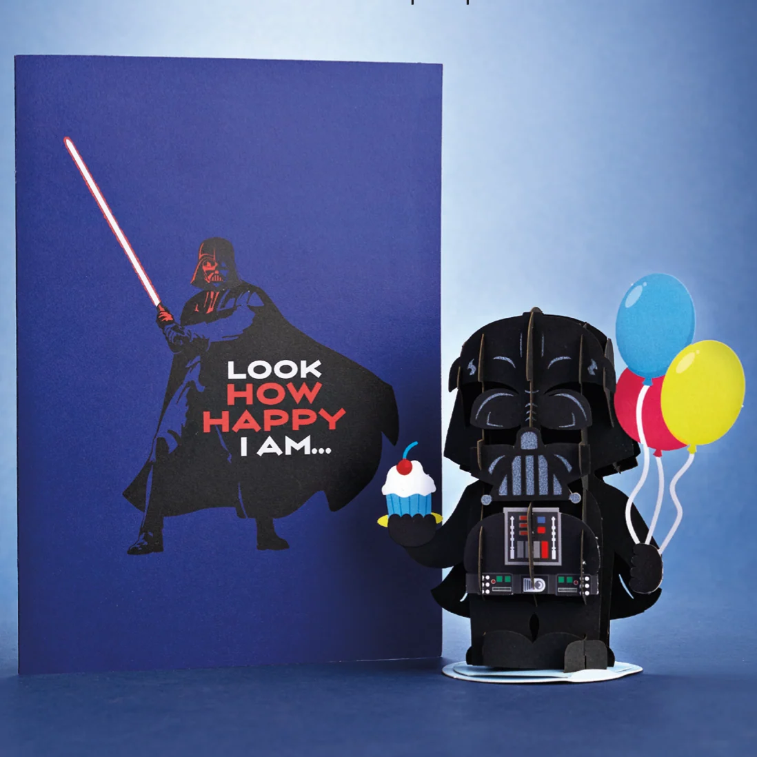 Lovepop Star Wars Darth Vader Birthday Card with Pop-Up Gift Scale