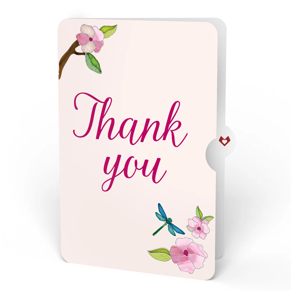 Lovepop Sun-dappled Cherry Blossom Thank You Suncatcher Bouquet and Sentiment Set Glass - Image 4
