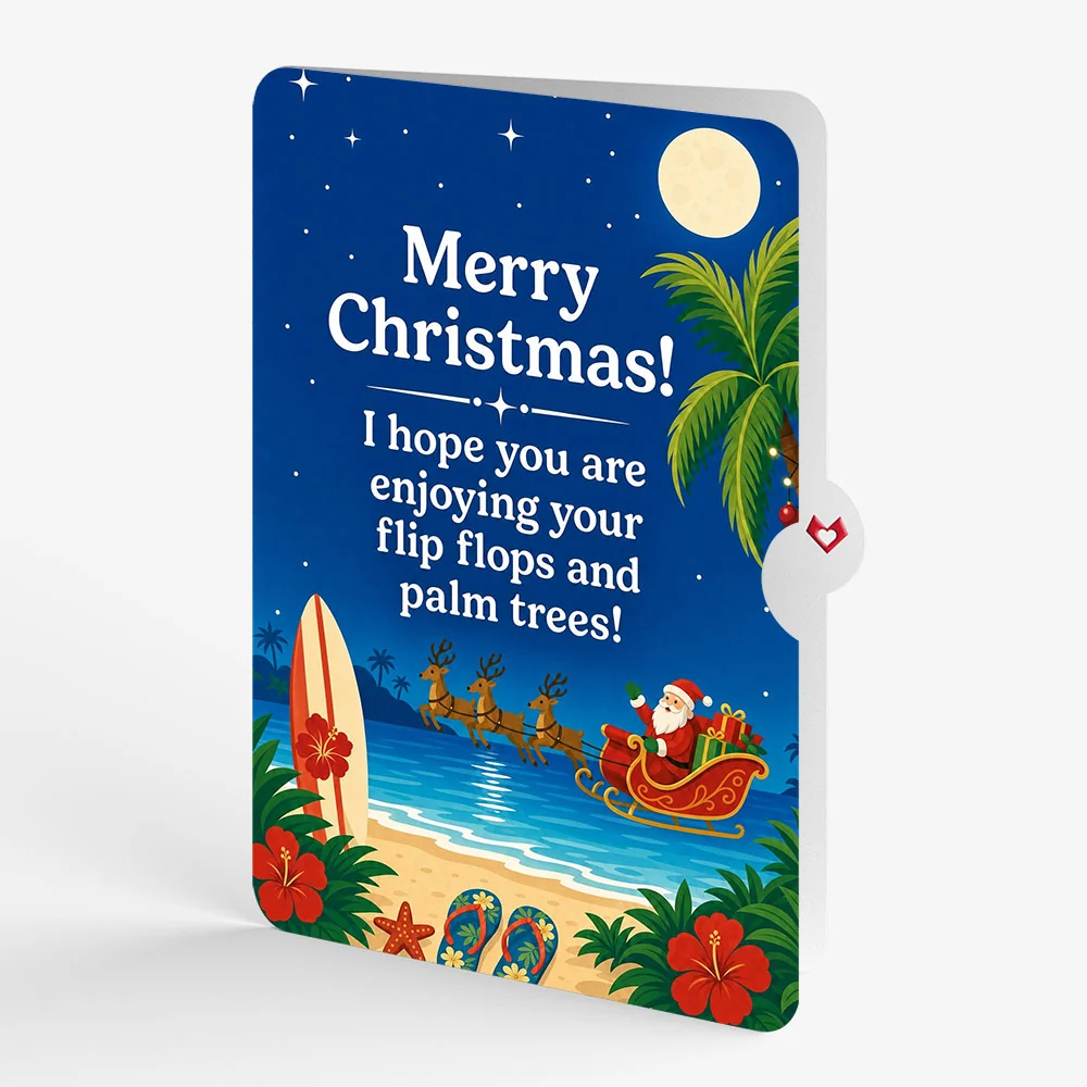 Lovepop Christmas Eve Sleigh Ride Music and Lights Pop-Up Card and Palm Tree Sentiment Set - Image 4