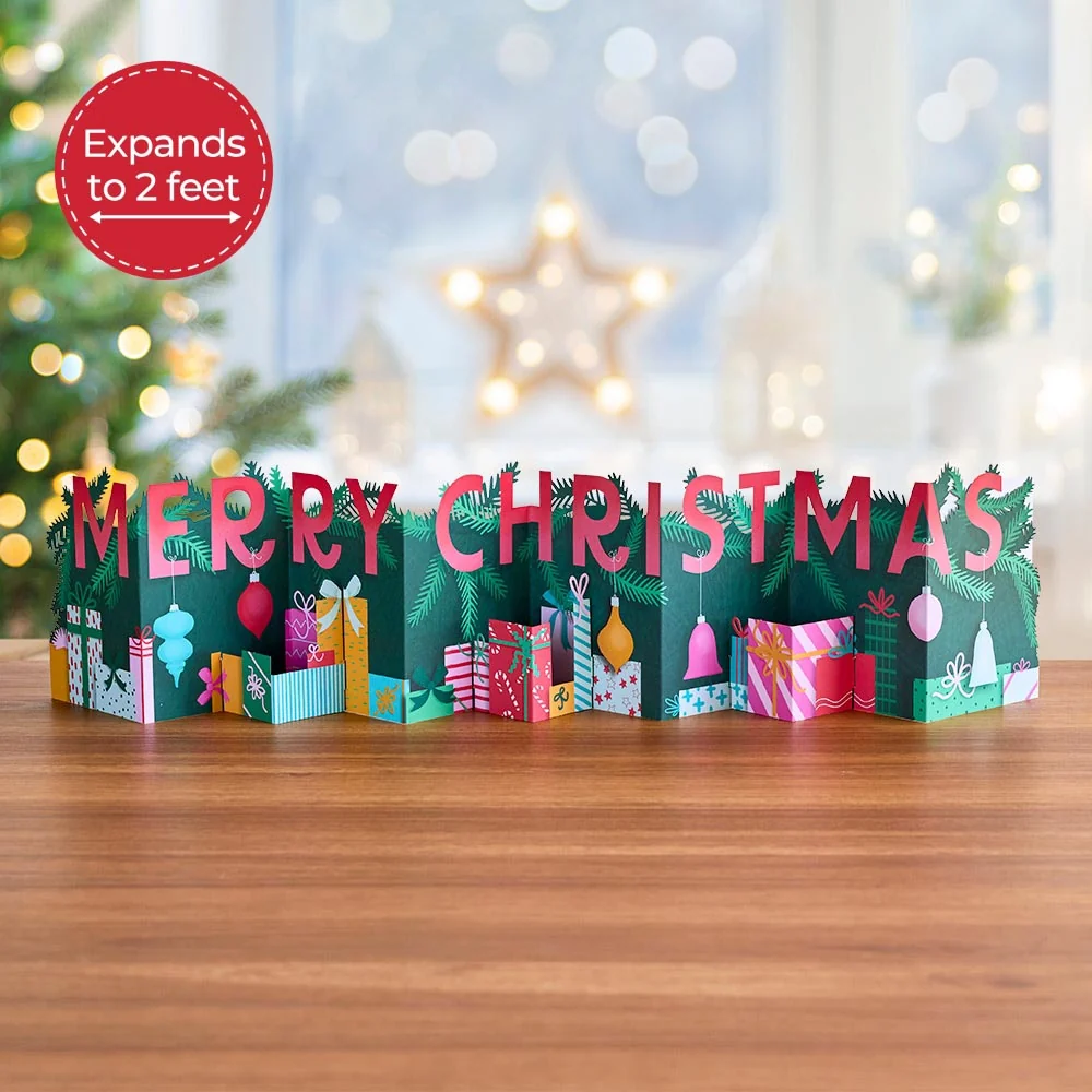 Lovepop Under the Tree Merry Christmas Loooooong Card (Expands to 2 feet)