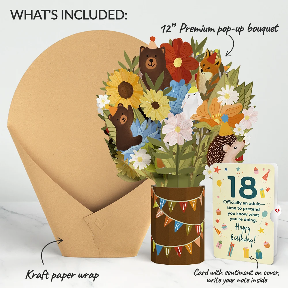 Lovepop Woodland 18th Birthday Party Bouquet and Sentiment Set Vase - Image 2