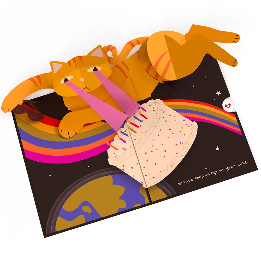 Lovepop Out of this World Birthday Cat Pop-Up Card and Sentiment Set for Daughter - Image 3