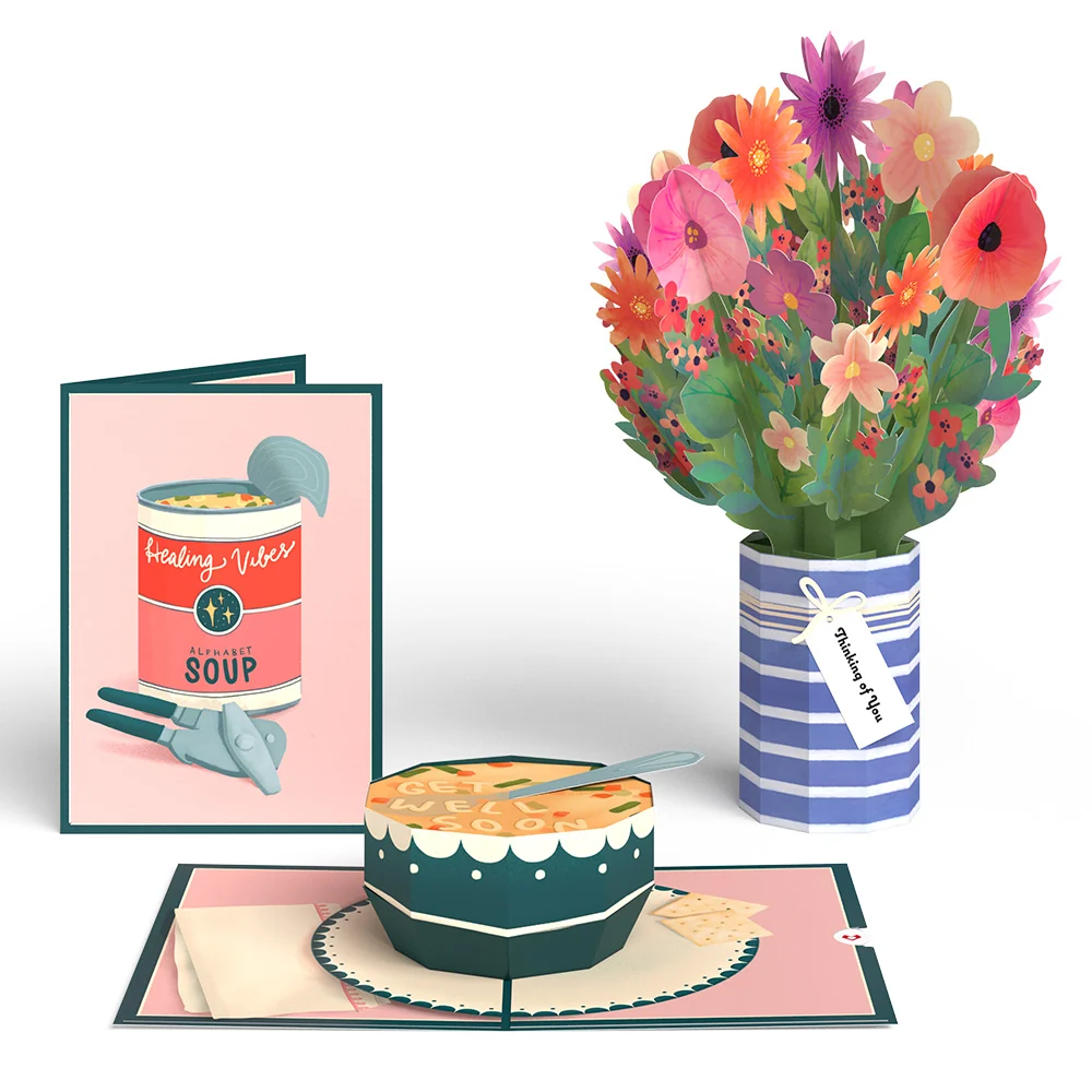 Lovepop Get Well Soon Pop-Up Card & Bouquet Bundle