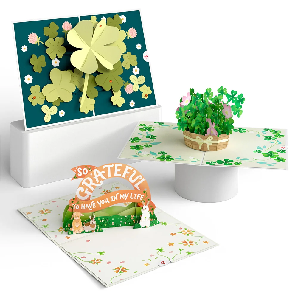 Lovepop Lucky Shamrock 3-Pack Basket
