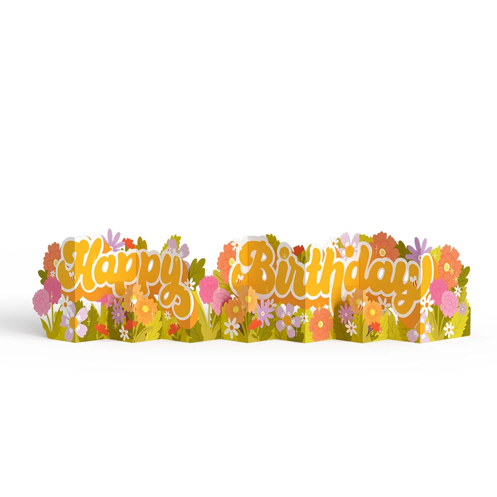 Lovepop Groovy Florals Birthday Loooooong Card (Expands to 2 feet) - Image 3
