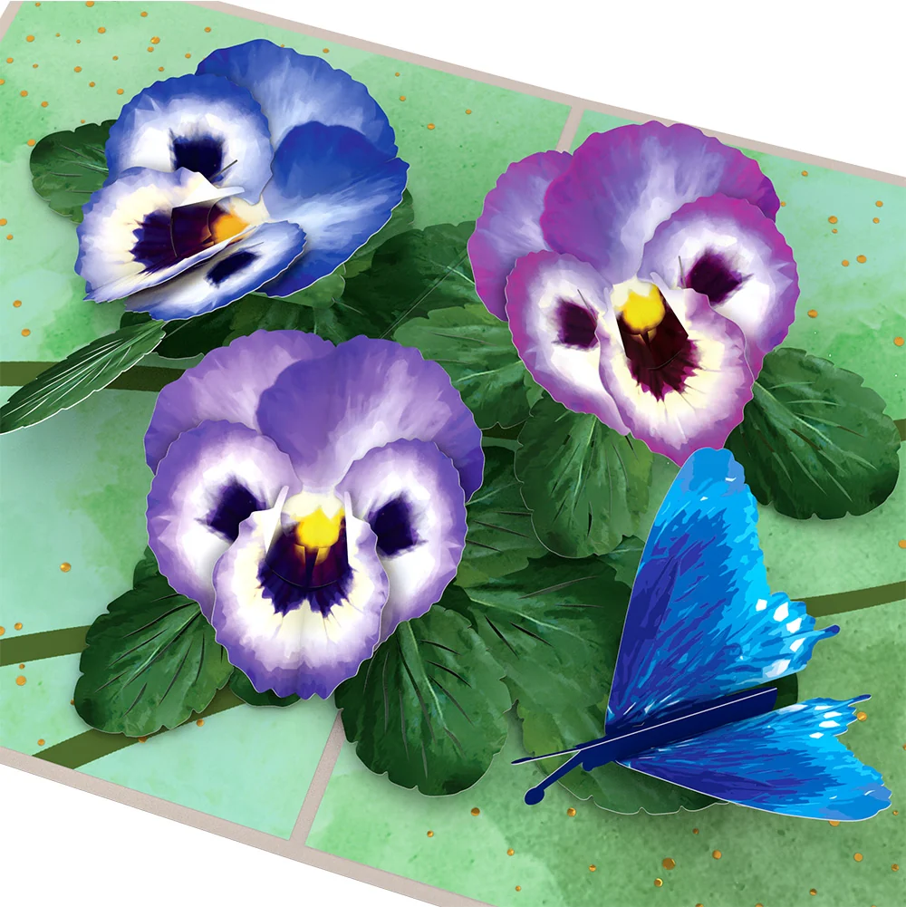 Lovepop Pansies Birthday Pop-Up Card and Sentiment Set - Image 3