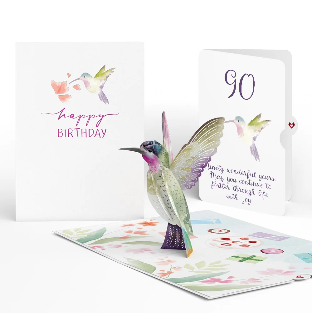 Lovepop Hummingbird 90th Birthday Pop-Up Card and Sentiment Set