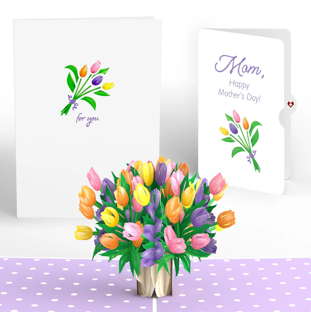 Lovepop Tulips Mother’s Day Pop-Up Card and Sentiment Set for Mom Vase