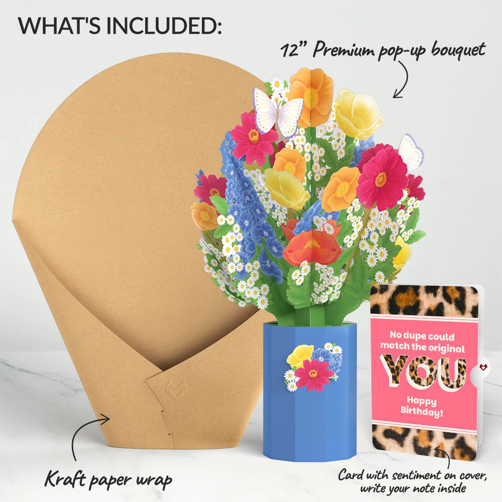Lovepop Wildflower Birthday Bouquet and The original YOU Sentiment Set Vase - Image 2