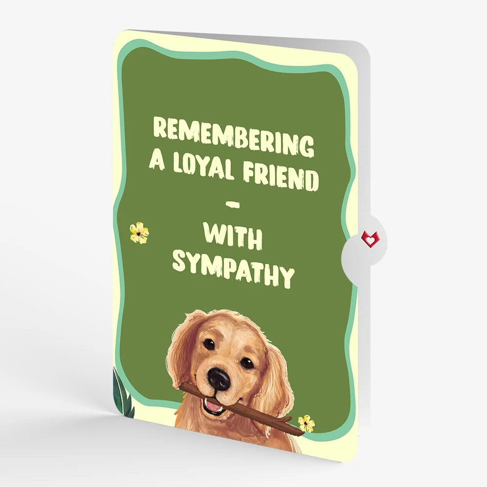 Lovepop Playful Golden Retriever Sympathy Pop-Up Card and Sentiment Set - Image 4