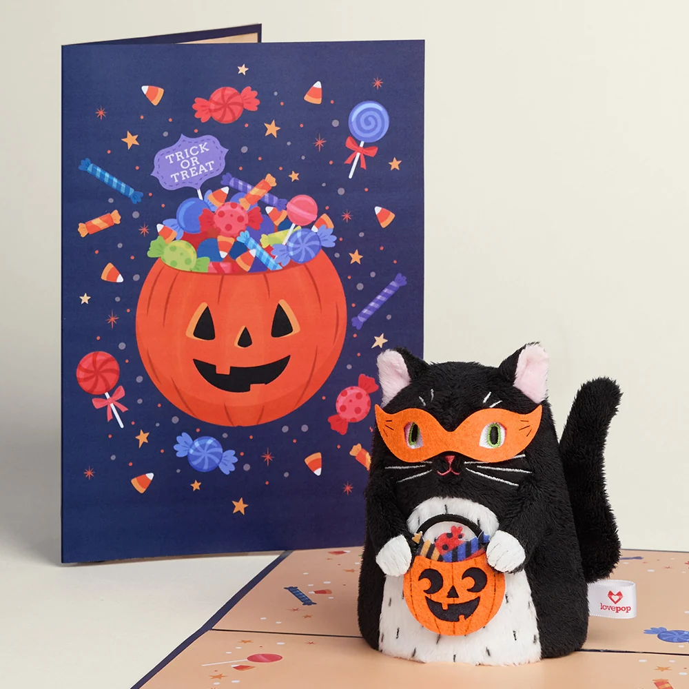 Lovepop Halloween Cat Plushpop Card