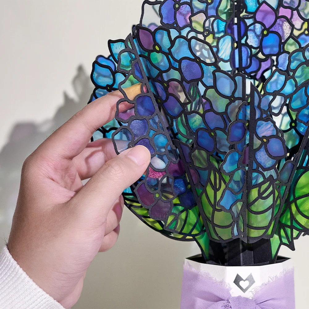 Lovepop Sunlit Hydrangeas Easter Suncatcher Bouquet and Sentiment Set Glass - Image 3