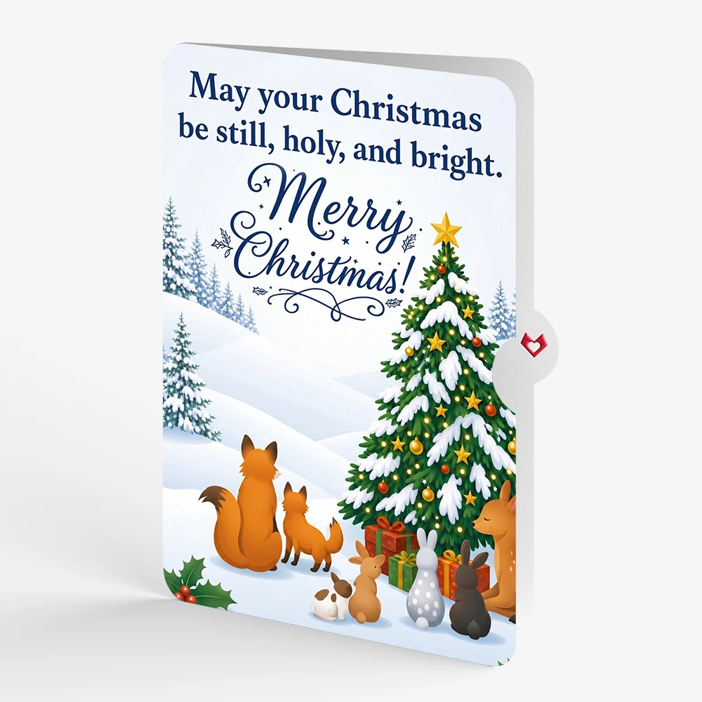 Lovepop Woodland White Christmas Pop-Up Card and Forest Friends Sentiment Set - Image 4