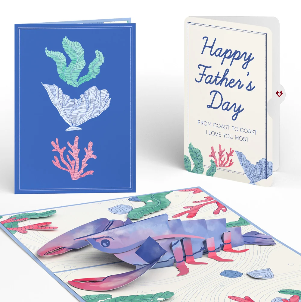 Lovepop Vibrant Lobster Father’s Day Pop-Up Card and Sentiment Set for Dad Cream