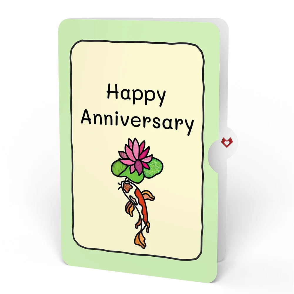 Lovepop Quiet Moment Koi Pond Anniversary Suncatcher Card and Sentiment Set Glass - Image 4