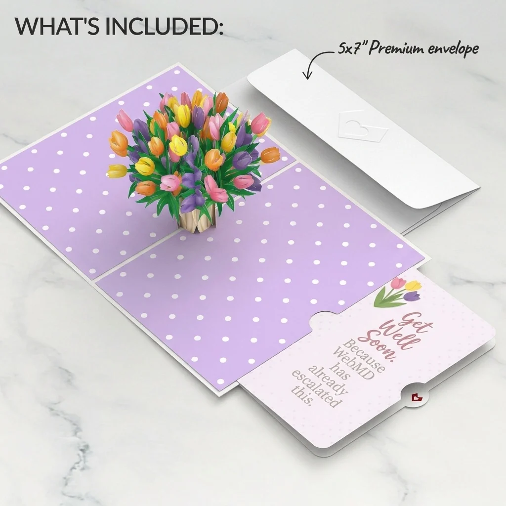 Lovepop Timeless Tulips Get Well Pop-Up Card and WebMD Escalated Sentiment Set - Image 2