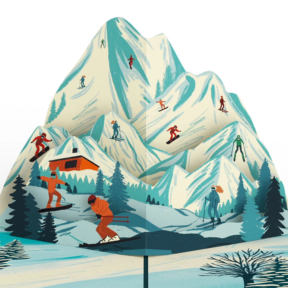 Lovepop Mountain Ski Adventure Christmas Pop-Up Card and Sentiment Set Poster - Image 3