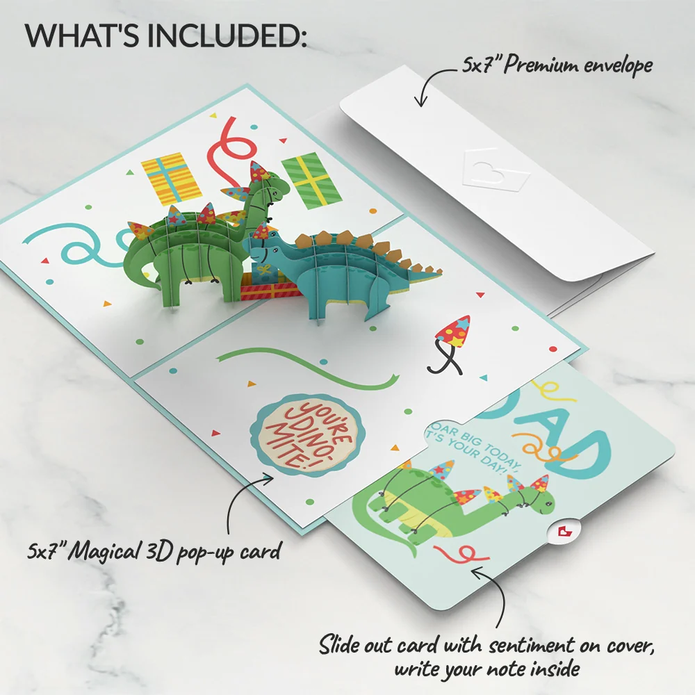 Lovepop Dinosaurs Birthday Pop-Up Card and Sentiment Set for Dad - Image 2