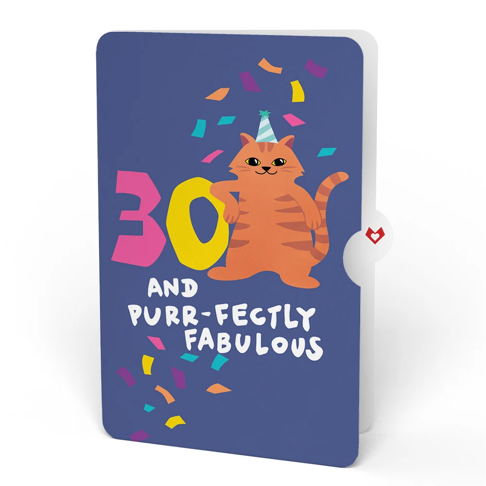 Lovepop Purr-fect Cat 30th Birthday Bouquet and Sentiment Set Vase - Image 4