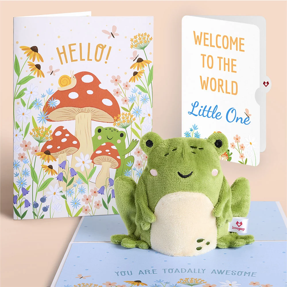 Lovepop 'Toadally Awesome' New Baby Plushpop Card and Sentiment Set