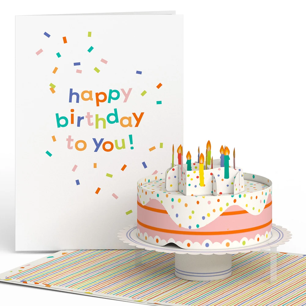 Lovepop Happy Birthday to You! Confetti Cake Pop-Up Card Candle