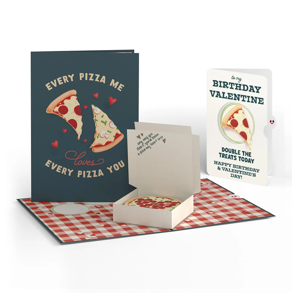 Lovepop Pizza Love Birthday Pop-Up Card and Sentiment Set Plate