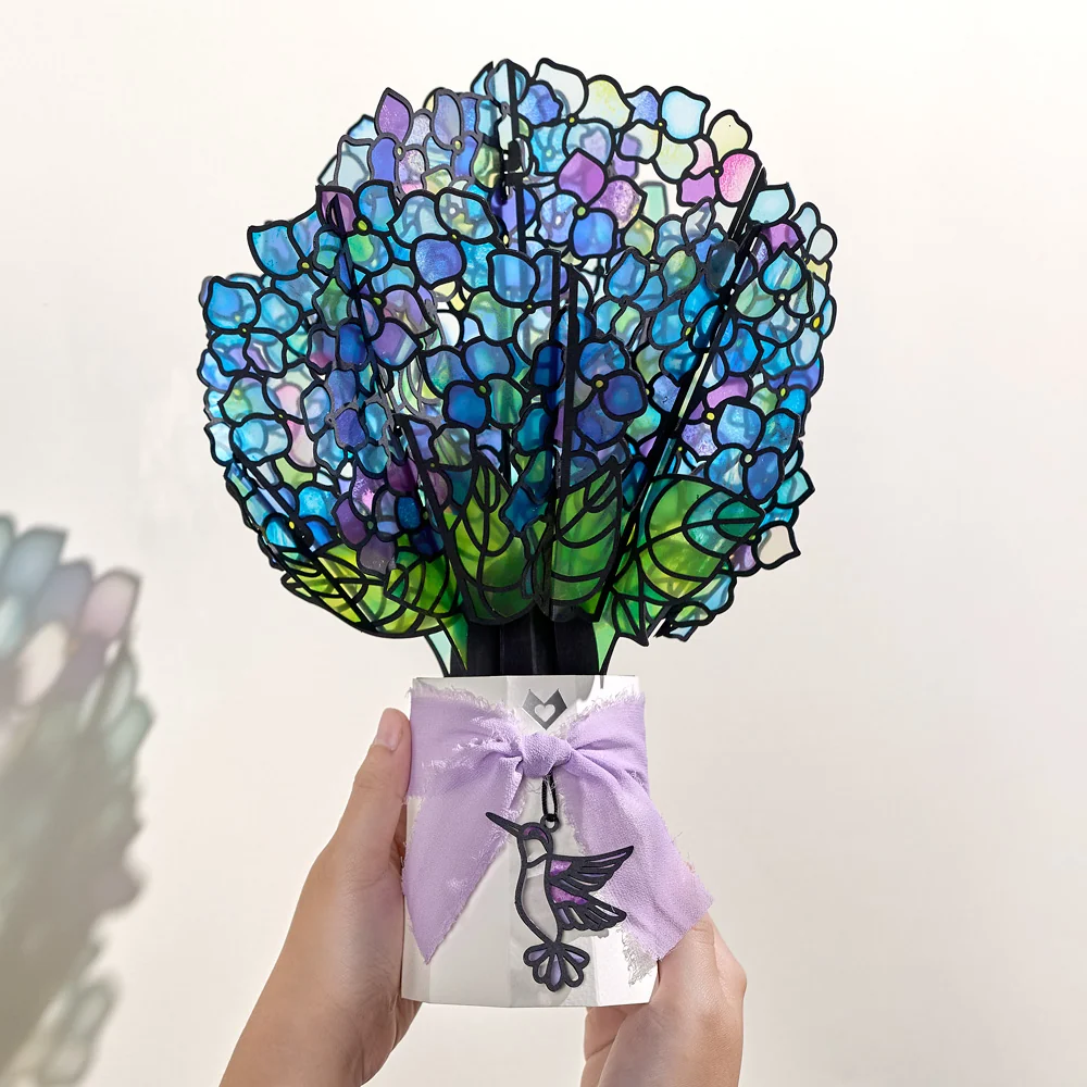 Lovepop Birthday Hummingbird Pop-Up Card & Suncatcher Bouquet Bundle - Image 7