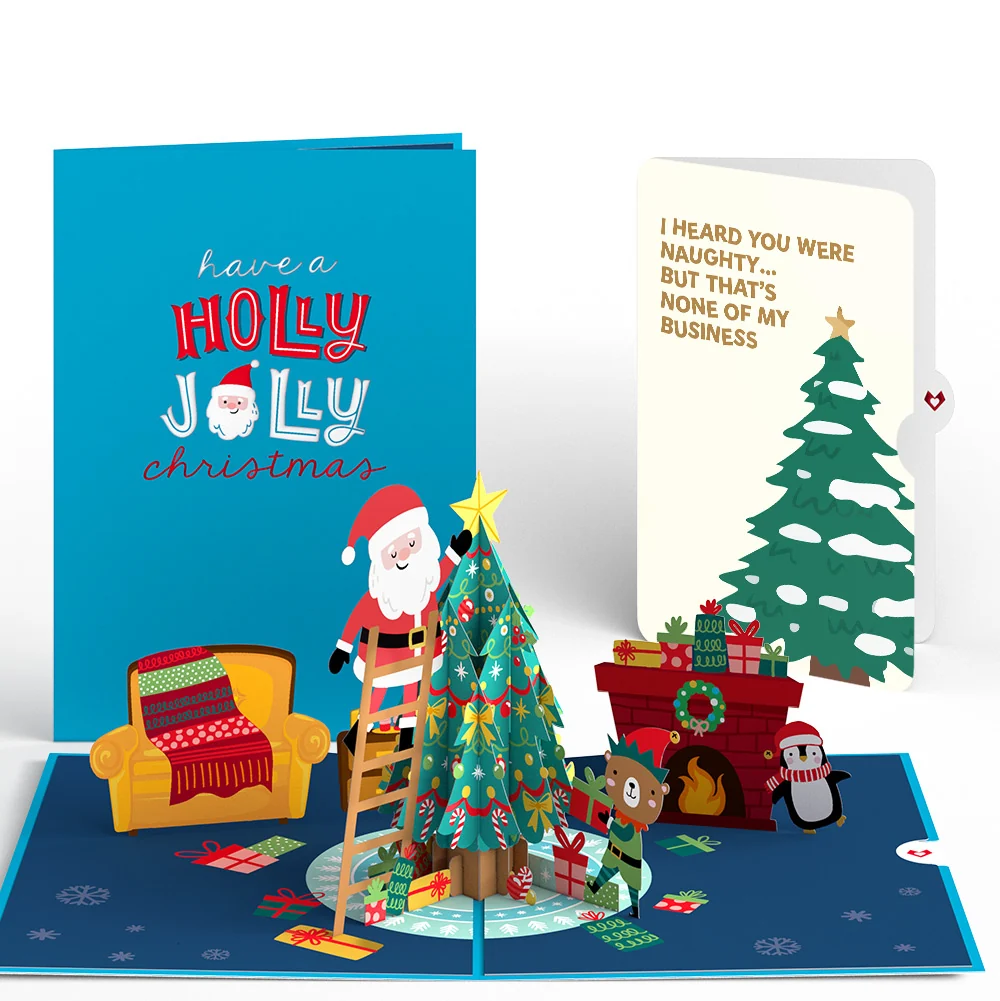 Lovepop Santa Decorating a Christmas Tree Pop-Up Card and Funny Sentiment Set