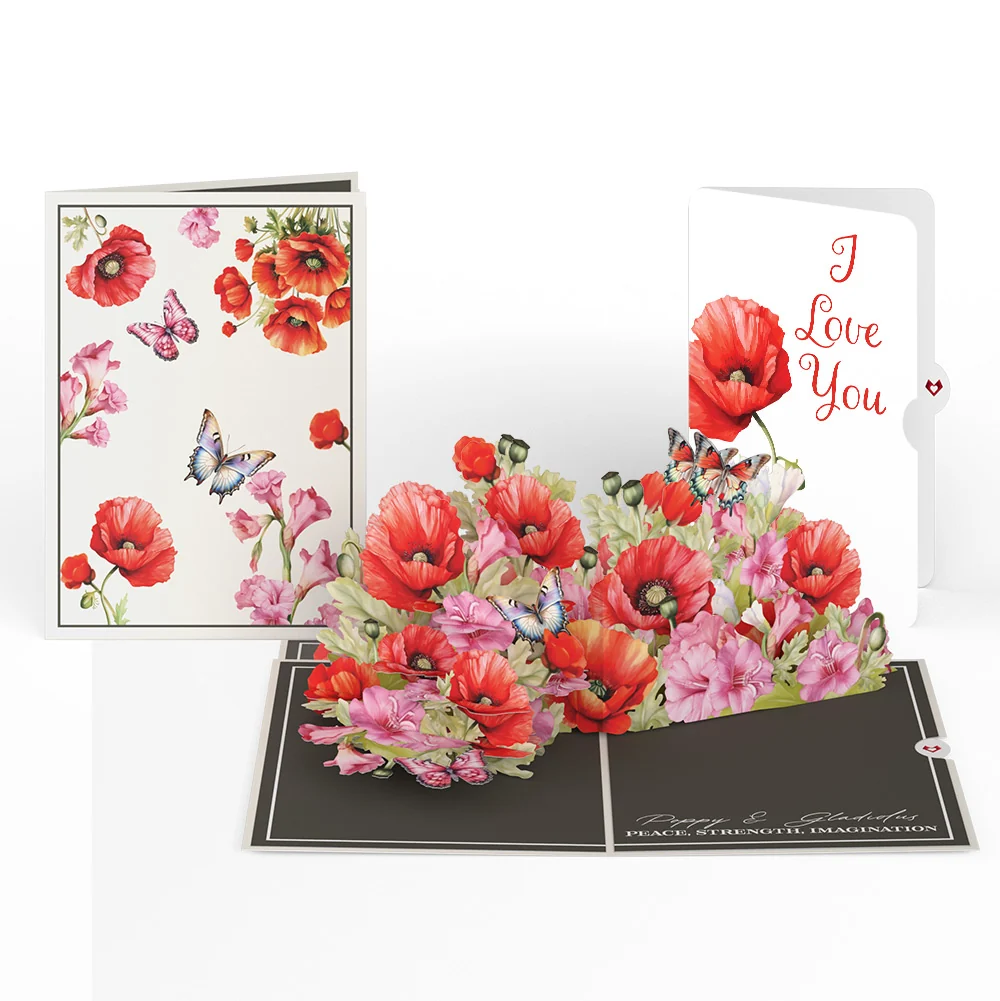 Lovepop Born to Bloom: August Birth Month Flowers Love Pop-Up Card and Sentiment Set Cream