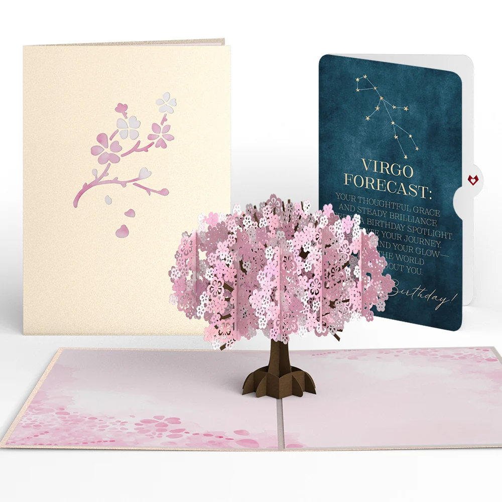 Lovepop Cherry Blossom Birthday Pop-Up Card and Virgo Zodiac Sentiment Set