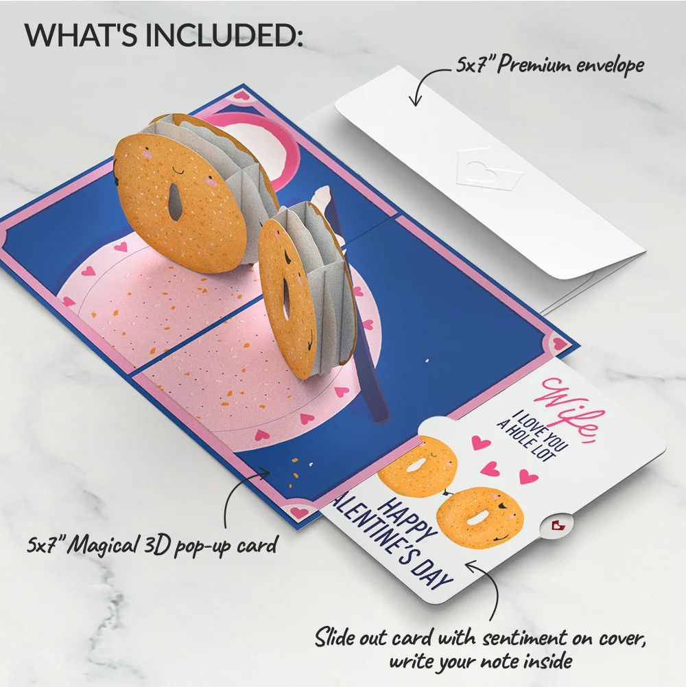 Lovepop You Are My Everything Bagel Valentine Pop-Up Card and Sentiment Set for Wife Plate - Image 2
