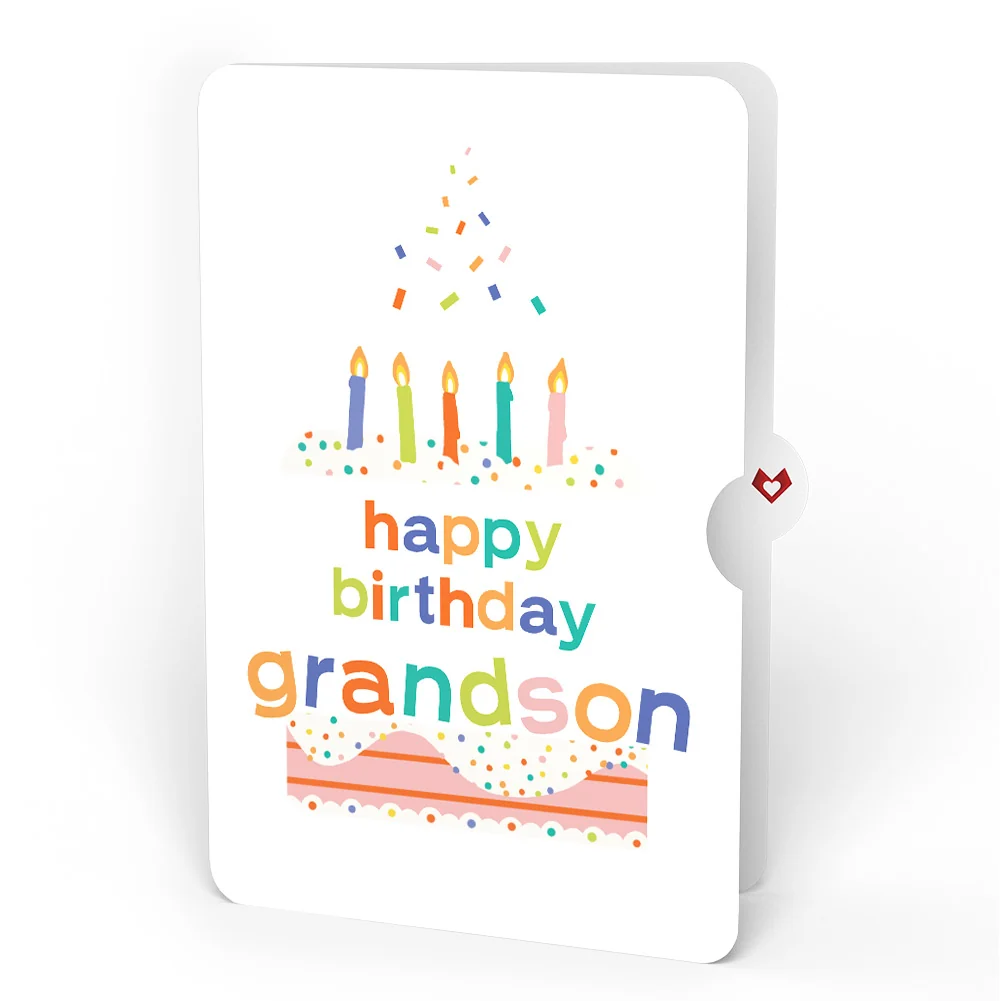 Lovepop Happy Birthday to You! Confetti Cake Pop-Up Card and Sentiment Set for Grandson Candle - Image 4