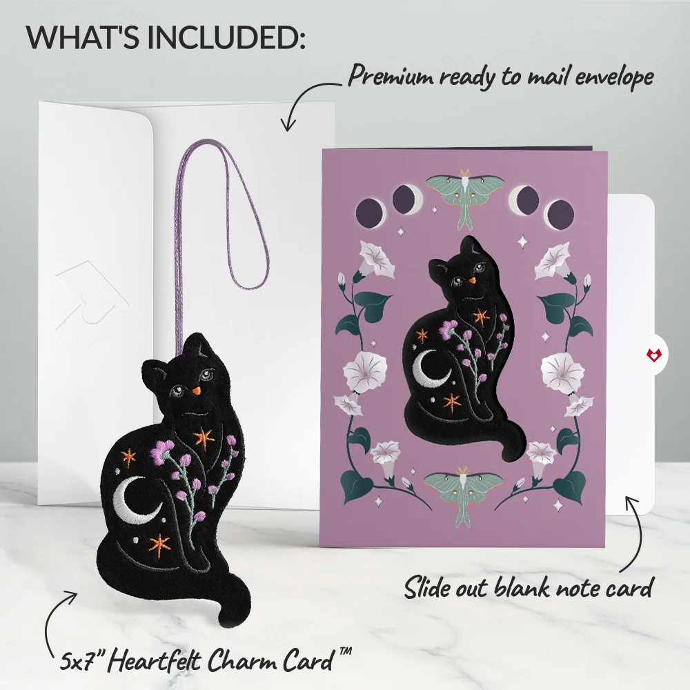 Lovepop Mystic Black Cat HeartFelt Charm Card - Image 8