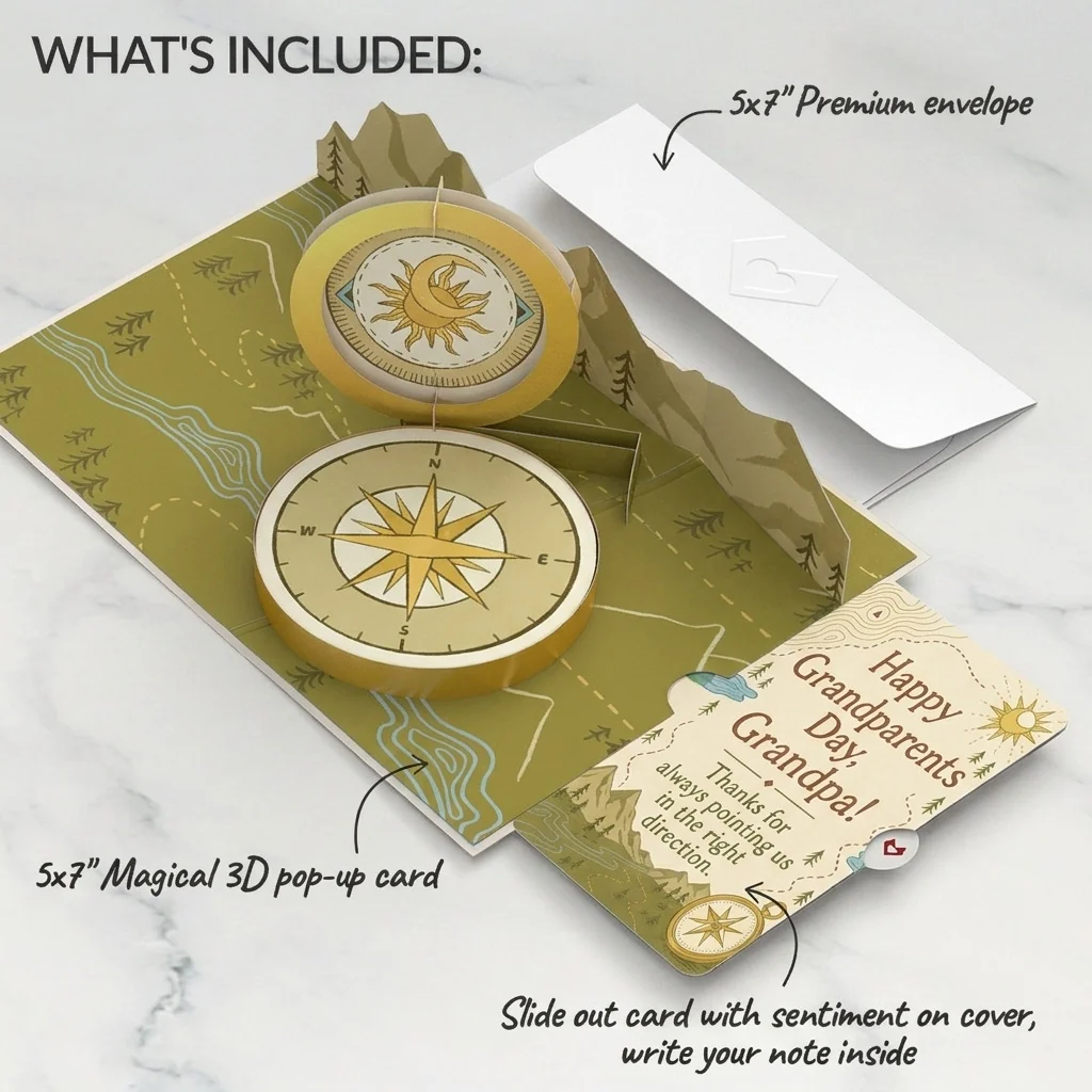Lovepop Guiding Compass Pop-Up Card and Grandparents Day Sentiment Set Lid - Image 2