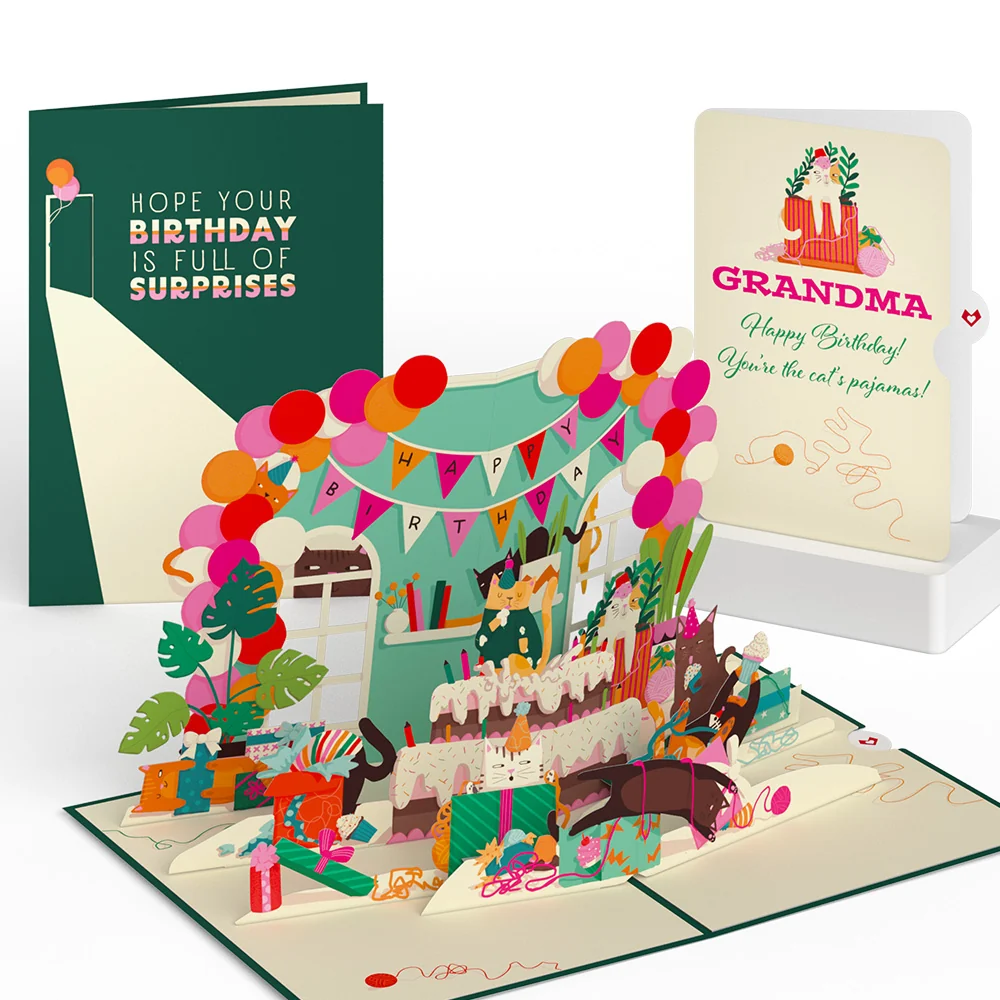 Lovepop Party Cats Birthday Pop-Up Card and Sentiment Set for Grandma