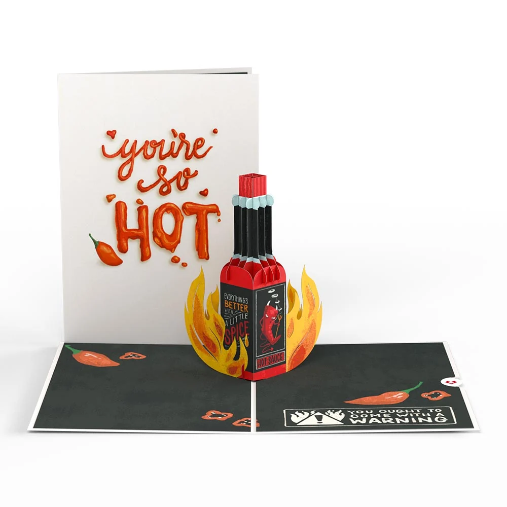 Lovepop Hot Sauce Pop-Up Card – You’re So Hot Bottle