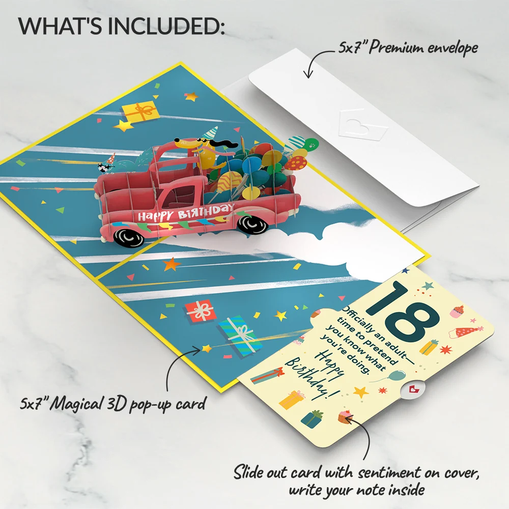 Lovepop 18th Birthday Truck Pop-Up Card and Sentiment Set - Image 2