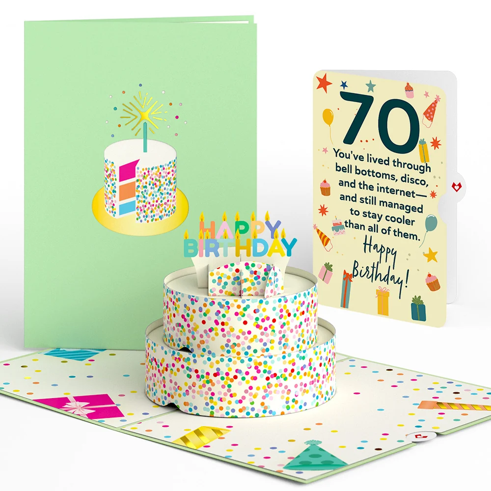 Lovepop Sprinkles 70th Birthday Cake Pop-Up Card and Sentiment Set